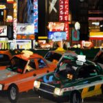 Nocturnes, Olivier Morel, Japon, peinture, Nuit, Shinjuku, taxis 1