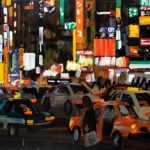 Nocturnes, Olivier Morel, Japon, peinture, Nuit, Shinjuku, taxis 2