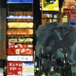 Nocturnes, Olivier Morel, Japon, peinture, Nuit Shinjuku Yen Shop