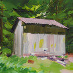 Olivier Morel montagne sixt cabane forêt peinture acrylique