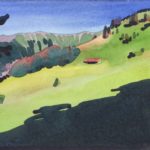 olivier morel aquarelle sur papier montagne sixt