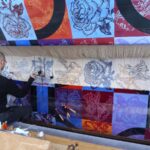 Olivier Morel, tapis Jardin en labyrinthe, manufacture de la Savonnerie, Mobilier National