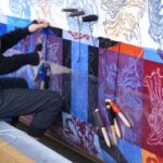 Olivier Morel, tapis Jardin en labyrinthe, manufacture de la Savonnerie, Mobilier National